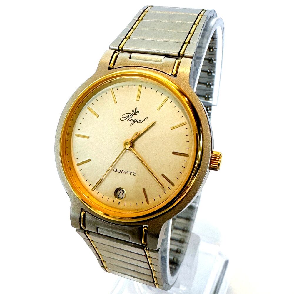 Rare Royal Brand Two-Tone 8488 Date 32mm Watch, Armbanduhr Wasserdicht